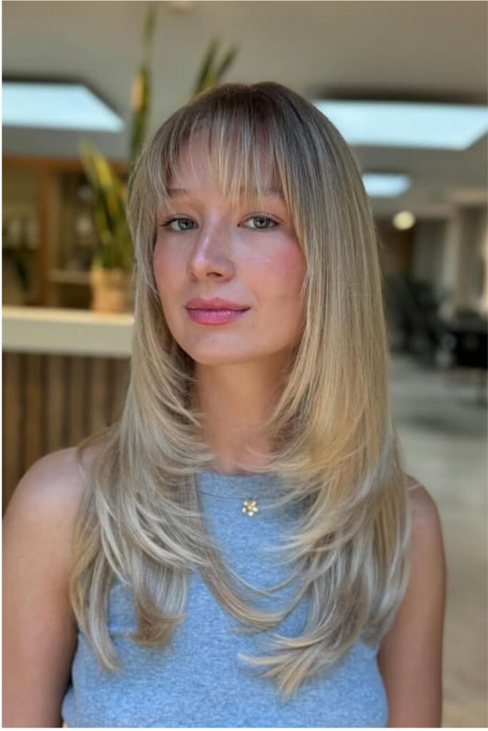 Feathered Ends with Bangs.